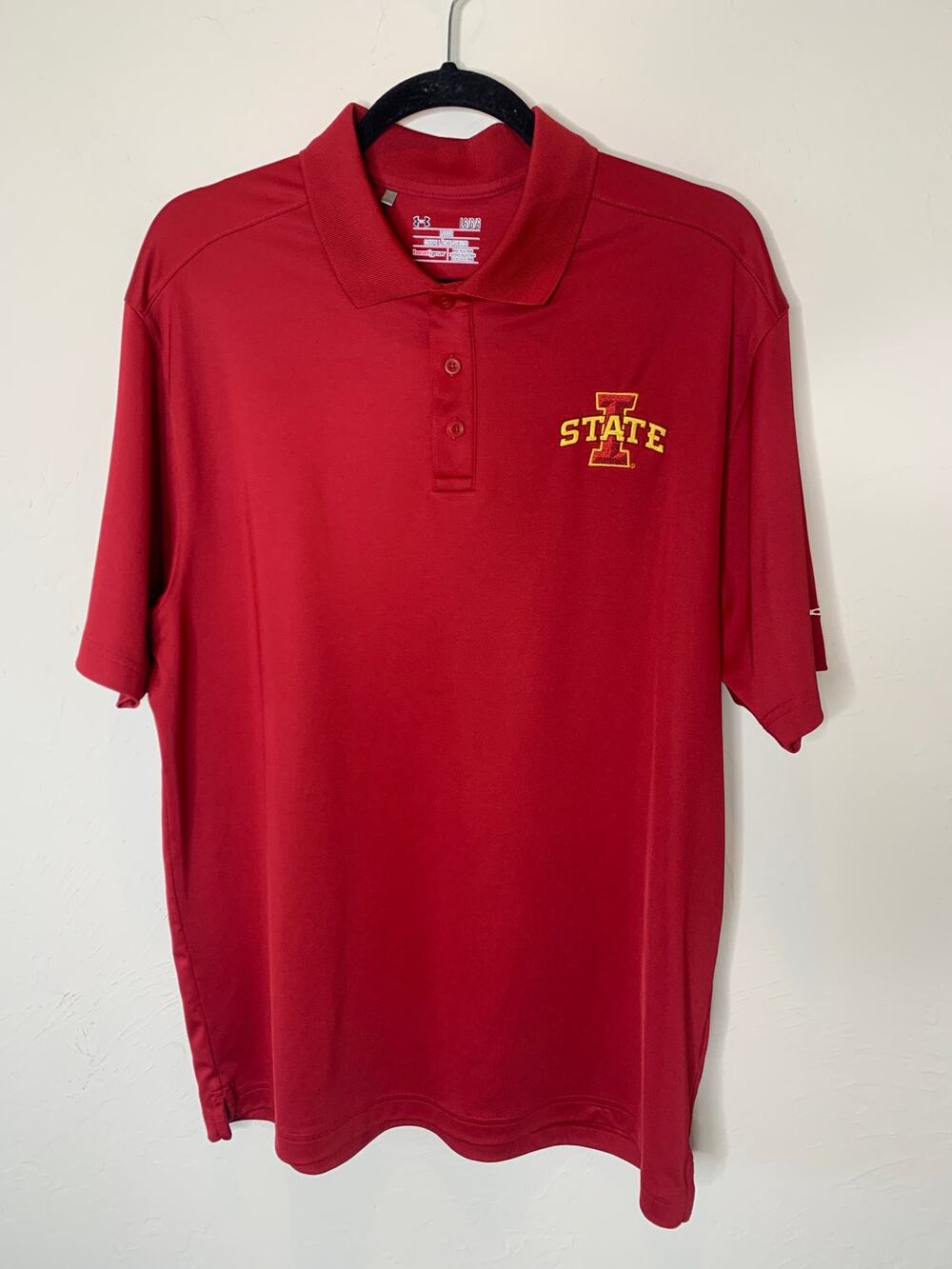 Iowa State Red Polo Under Armour Loose Heatgear Sz Large